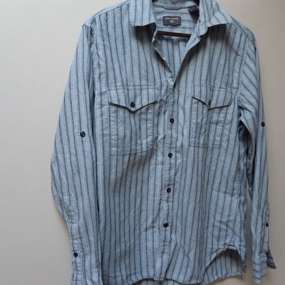 🌻Dockers classic grey pinstripe shirt - Picture 3 of 4